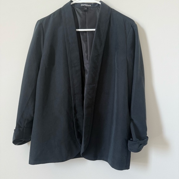 Express Women's Black Silky / Suede Blazer - Picture 1 of 6